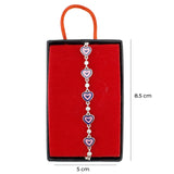 Bratara pentru Copii, Jolie, Argint 925, Model Inima, cu Email si Zirconiu, 22 cm/4.4g Argintiu/Mov - vivimall.ro