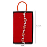 Bratara pentru Dama Copii, Jolie, Argint 925, Model Trifoi Rosu, cu Email si Zirconiu, Argintiu - vivimall.ro