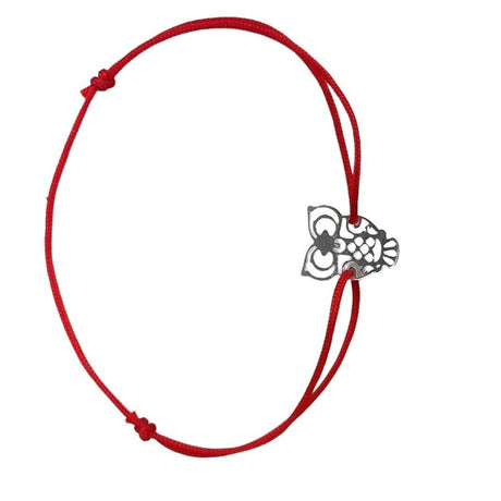 Bratara Snur Reglabil, Argint 925, Bufnita Brodata, Jolie Silver, 0.4 g, 1.2 cm x 1 cm - vivimall.ro