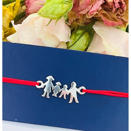 Bratara Snur Reglabil, Argint 925, Familie cu 2 copii, Jolie Silver, 0.9 g, 20 x 10 mm - vivimall.ro