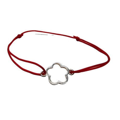 Bratara Snur Reglabil, Argint 925, Floare Decupata, Jolie Silver, 0.7 g, 1.8 cm x 1.3 cm - vivimall.ro