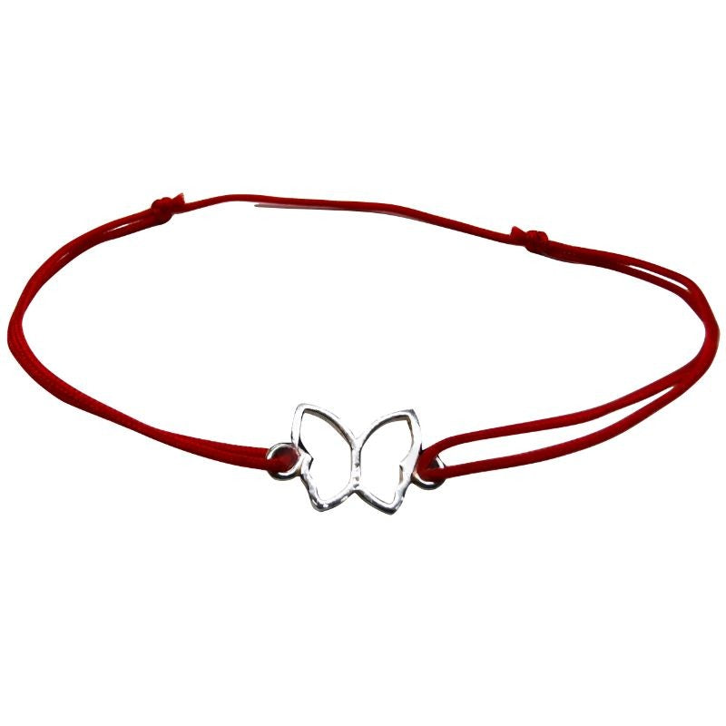 Bratara Snur Reglabil, Argint 925, Fluturas Contur, Jolie Silver, 0.6 g, 1.8 cm x 1 cm - vivimall.ro