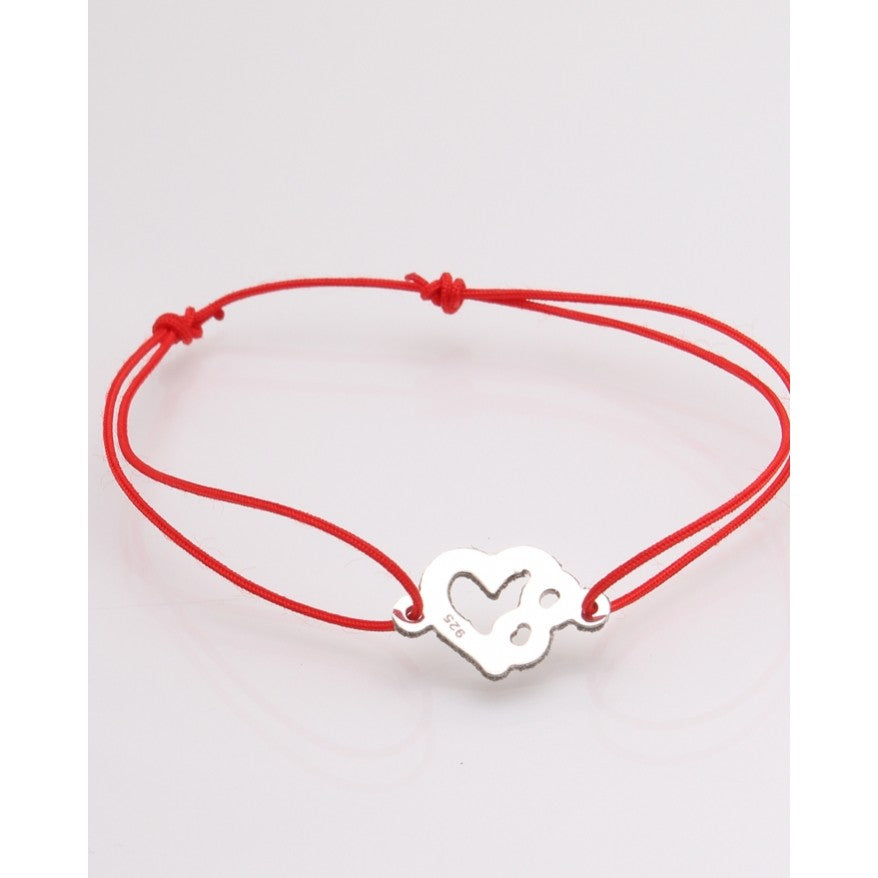 Bratara Snur Reglabil, Argint 925, Infinit in Inima, Jolie Silver, 0.5 g, 1.5 cm x 1 cm - vivimall.ro