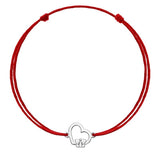 Bratara Snur Reglabil, Argint 925, Inima cu Fluture, Jolie Silver, 0.5 g, 1.5 cm x 1 cm - vivimall.ro