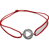 Bratara snur reglabil, Argint 925, Inima in Cerc cu Zirconii - vivimall.ro