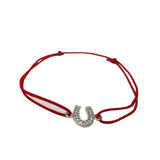 Bratara Snur Reglabil, Argint 925, Potcoava Cu Zirconii, Jolie Silver, 1.5 cm x 1 cm - vivimall.ro