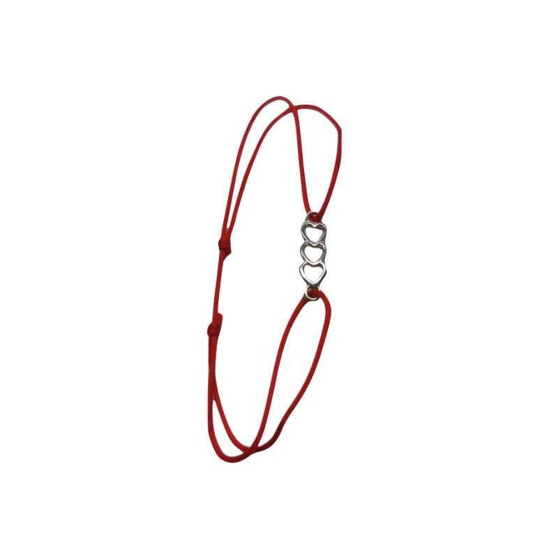 Bratara Snur Reglabil, Argint 925,  Sir Inimioare, 0.5 g, 2 cm x 0.5 cm - vivimall.ro