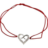Bratara Snur Reglabil, Argint 925, Infinit In Inima Cu Zirconii, Jolie Silver, 1 g, 2 cm x 1.5 cm - vivimall.ro