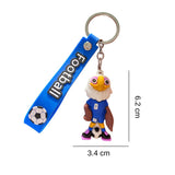 Breloc Chei, Flippy, Model Vultur, Mascota de Fotbal, Cupa Mondiala, Accesoriu Pentru Chei si Rucsac, Cauciuc Moale, 26 g, 6.2 x 3.4 cm, Albastru - vivimall.ro