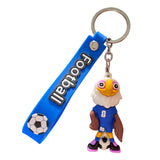 Breloc Chei, Flippy, Model Vultur, Mascota de Fotbal, Cupa Mondiala, Accesoriu Pentru Chei si Rucsac, Cauciuc Moale, 26 g, 6.2 x 3.4 cm, Albastru - vivimall.ro