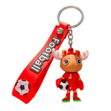 Breloc Chei, Flippy, Model Cerb, Mascota de Fotbal, Cupa Mondiala, Accesoriu Pentru Chei si Rucsac, Cauciuc Moale, 26 g, 6.2 x 3.4 cm, Rosu - vivimall.ro