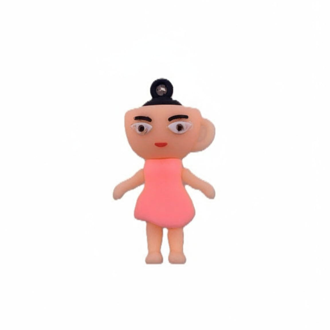 Breloc de Chei din Silicon, Flippy, Figurina Brainrot Ballerina Cappuccina, 4 cm, Roz - vivimall.ro
