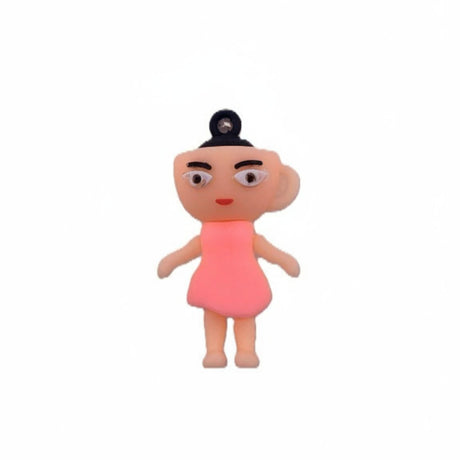 Breloc silicon Flippy Ballerina Cappuccina roz, figurină Brainrot 4 cm, vedere frontală