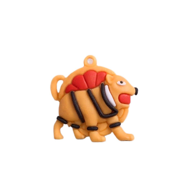 Breloc de Chei din Silicon, Flippy, Figurina Brainrot Burbaloni Luliloli, 3,5 cm, Portocaliu - vivimall.ro