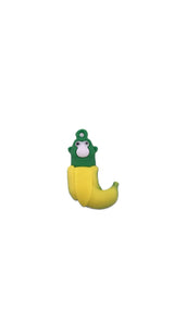 Breloc de Chei din Silicon, Flippy, Figurina Brainrot Cimpanzini Bananini, 4 cm, Galben/Verde - vivimall.ro