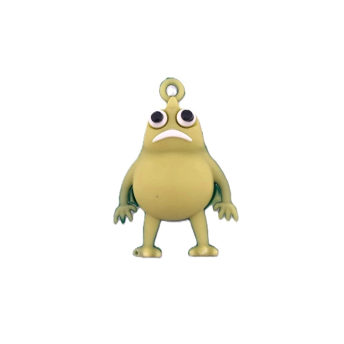 Breloc de Chei din Silicon, Flippy, Figurina Brainrot Slow Seline, 4 cm, Verde - vivimall.ro