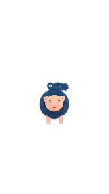 Breloc de Chei din Silicon, Flippy, Figurina Brainrot Svinino Bombondino, 4 cm, Maro - vivimall.ro