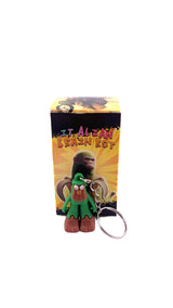 Breloc de Chei din Silicon, Flippy, Figurina Brainrot Brr Brr Patapim, 4 cm, Verde/Maro - vivimall.ro