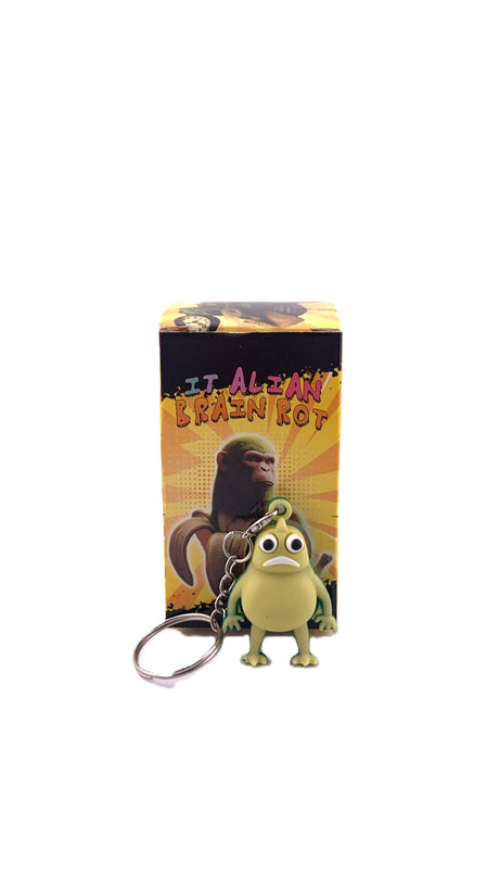 Breloc de Chei din Silicon, Flippy, Figurina Brainrot Slow Seline, 4 cm, Verde - vivimall.ro