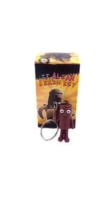 Breloc de Chei din Silicon, Flippy, Figurina Brainrot Tung Tung Sahur, 4 cm, Maro - vivimall.ro