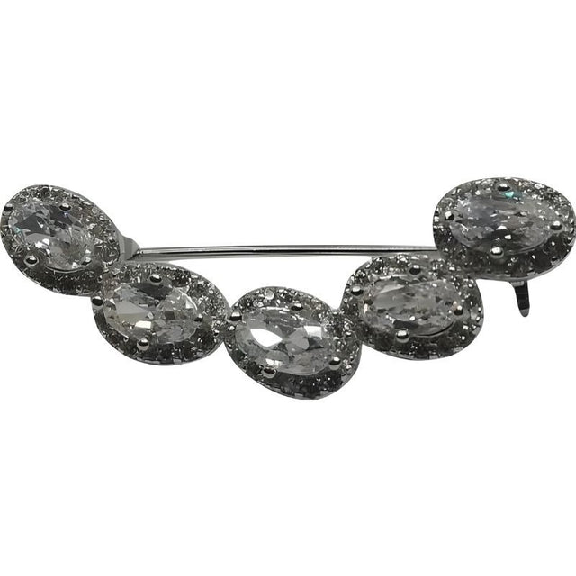 Brosa din Argint 925 Semicerc cu Zirconii - vivimall.ro