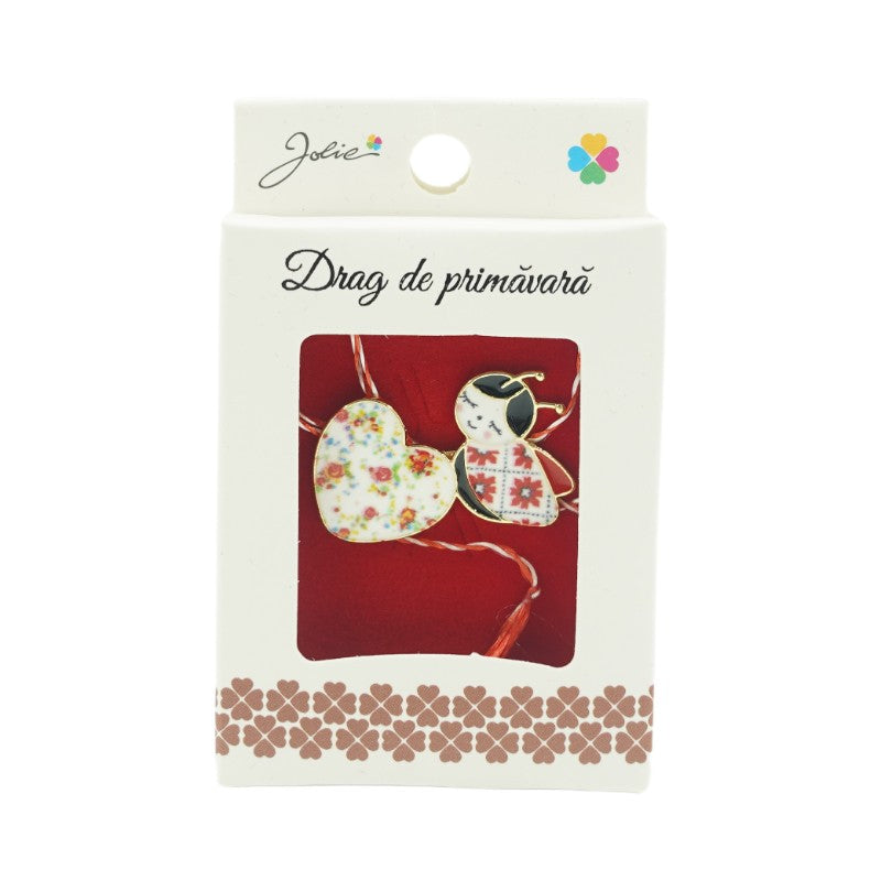 Brosa Mica in Cutie Buburuza cu Inima - vivimall.ro