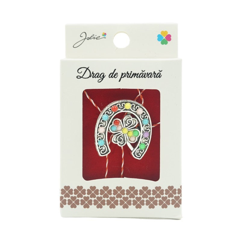 Brosa Mica in Cutie Potcoava Colorata - vivimall.ro