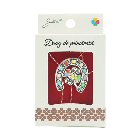 Brosa Mica in Cutie Potcoava Colorata - vivimall.ro