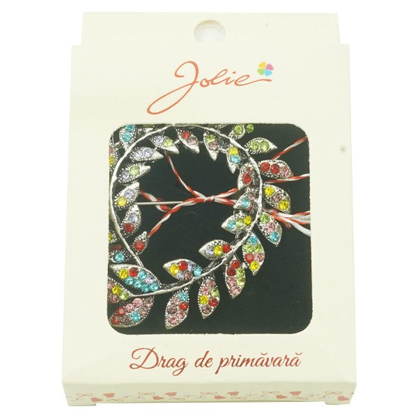 Brosa Multicolora Jolie model Cerc Frunze - vivimall.ro