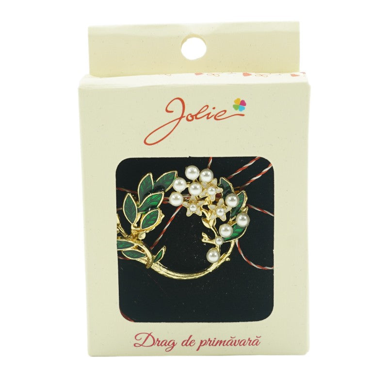 Brosa Multicolora Coronita cu Perle - vivimall.ro