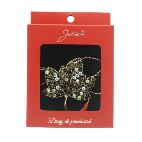 Brosa Vintage in Cutie Frunza de Artar - vivimall.ro