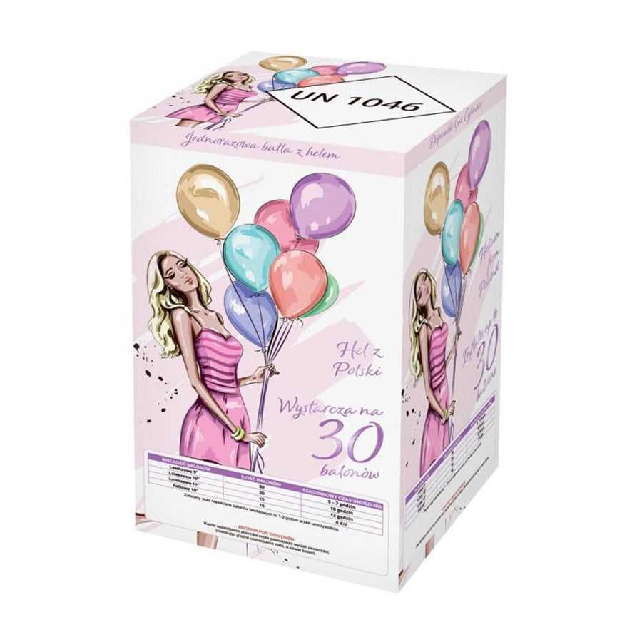 Butelie Heliu de Unica Folosinta, Vivimall, Butelie pentru 30 Baloane Latex, ideala pentru Petreceri si Evenimente, 0.20 m3, 24 x 24 x 42 cm, Rosu - vivimall.ro