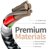 Cablu de Date pentru Telefon, Flippy, Cablu USB spre Lightning Compatibil cu iPhone, Lungime 2 M, Impletit Triunghiular in 2 culori, Rosu Negru - vivimall.ro