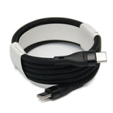 Cablu de Date Universal, Flippy, Incarcare Rapida, Type-C to Type-C Compatibil cu Telefon sau Tableta, Cablu de Incarcare Impletit din Nailon, 1 m, Negru - vivimall.ro