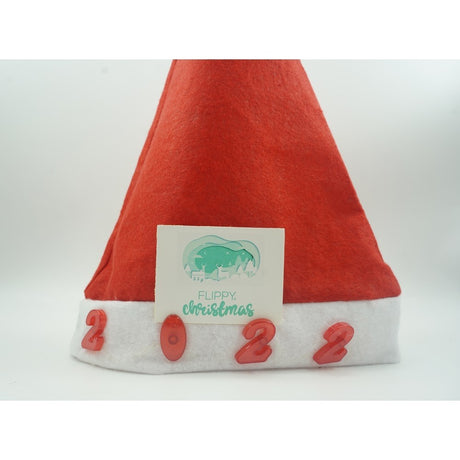 Caciulita de Mos Craciun,Vivimall, cu inscriptie 2022 si led, rosie, marime universala, poliester - vivimall.ro