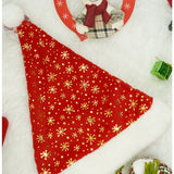 Caciulita de Mos Craciun, Vivimall,cu ornament auriu fulg de nea, rosie, marime universala, material textil - vivimall.ro