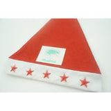 Caciulita de Mos Craciun,Vivimall, cu stele  ,led si muzica, rosie, marime universala, poliester - vivimall.ro