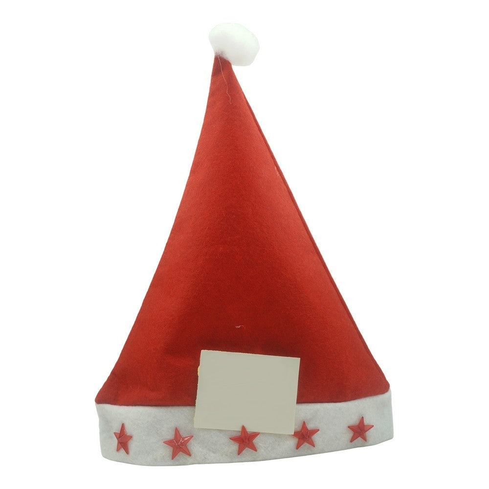 Caciulita de Mos Craciun,Vivimall, cu stele  ,led si muzica, rosie, marime universala, poliester - vivimall.ro