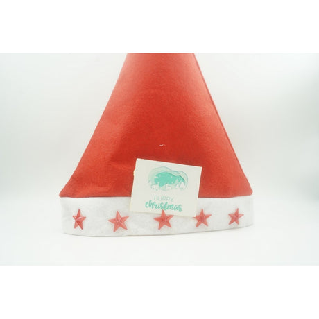 Caciulita de Mos Craciun,Vivimall, cu stele si led, rosie, marime universala, poliester - vivimall.ro