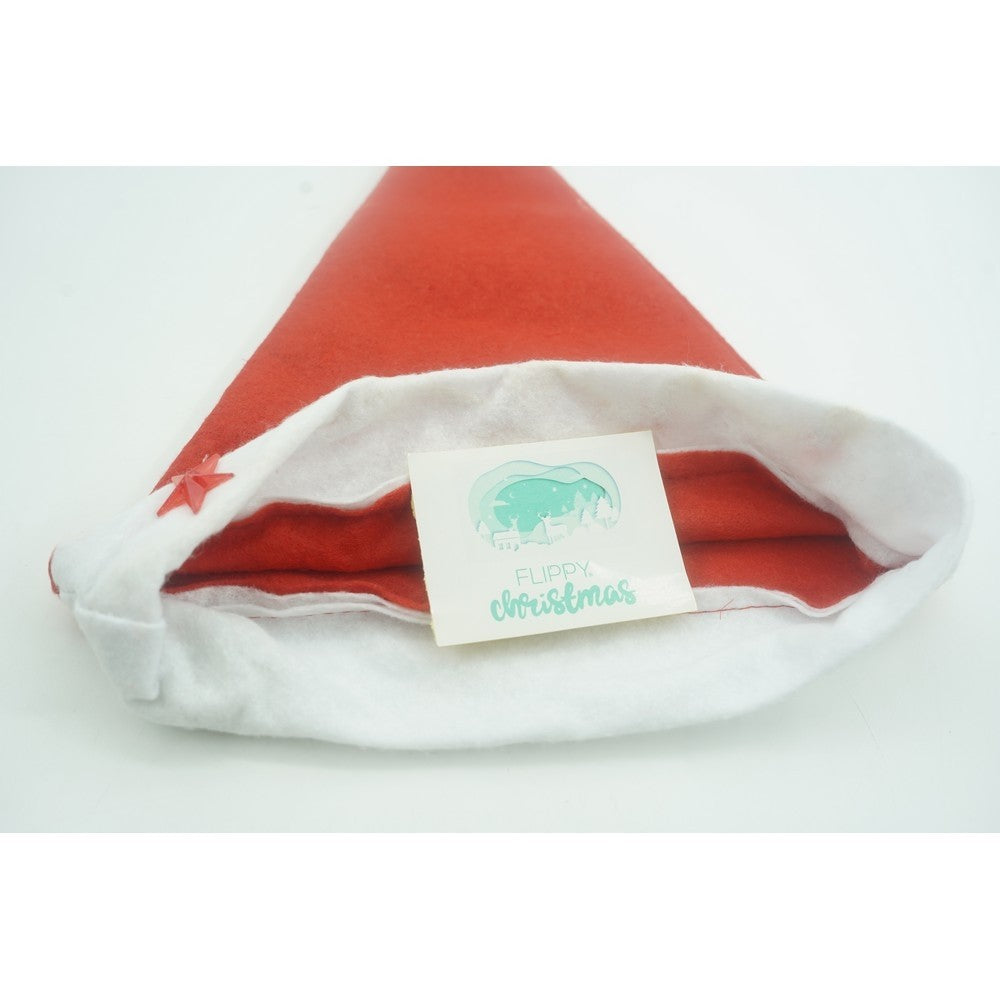 Caciulita de Mos Craciun,Vivimall, cu stele si led, rosie, marime universala, poliester - vivimall.ro
