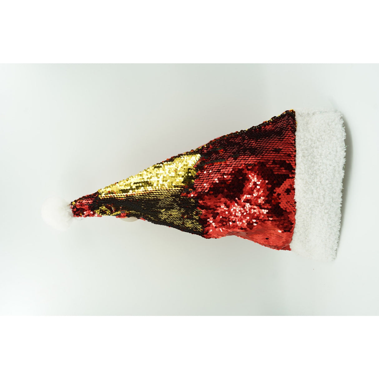 Caciulita de Mos Craciun, Vivimall,cu strasuri, in 2 culori, rosie - aurie, marime universala, material textil - vivimall.ro