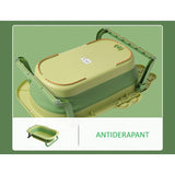 Cada Pliabila pentru Baie, Vivimall, din PP+TPR, pentru Copii 0-6 Ani, Model Crocodil, Dop de Scurgere, 80x54x21 cm, Verde - vivimall.ro