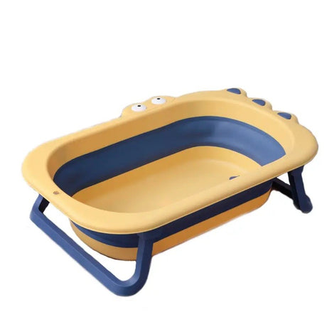 Cada Pliabila Pentru Baie, Din Pp+Tpr, Pentru Copii 0-6 Ani, Model Crocodil, Dop De Scurgere, 80X54X21 Cm, Galben/Albastru - vivimall.ro