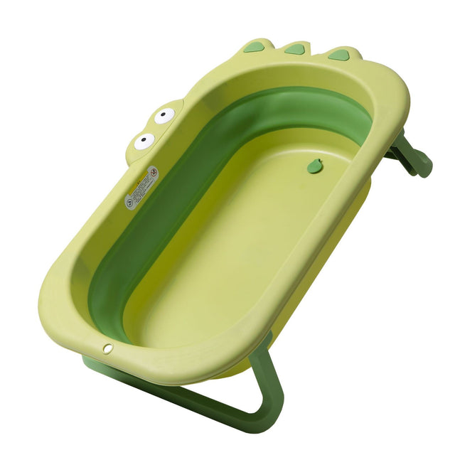 Cada Pliabila pentru Baie, Vivimall, din PP+TPR, pentru Copii 0-6 Ani, Model Crocodil, Dop de Scurgere, 80x54x21 cm, Verde - vivimall.ro