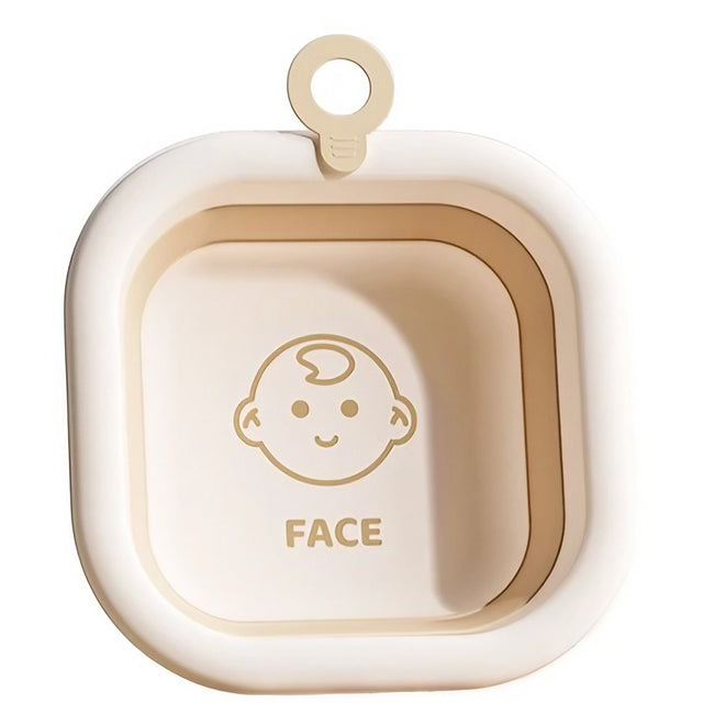 Cada Pliabila pentru Baie pentru Copii, Vivimall, Cadita pentru Bebelusi, Model Patrat pentru Fata, Maro, 30x30x3.5 cm, 3.5 L - vivimall.ro