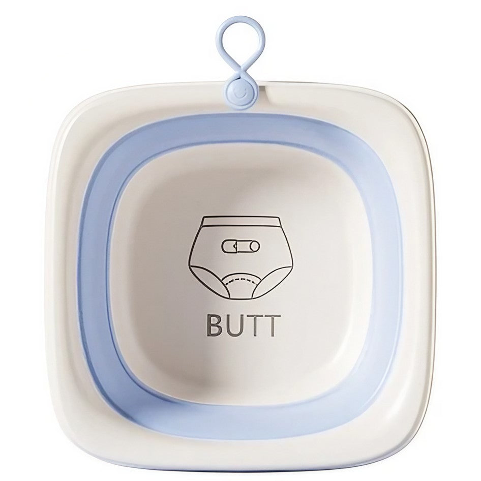 Cada Pliabila pentru Baie pentru Copii, Vivimall, Cadita pentru Bebelusi, Model Patrat pentru Fundulet, Albastru, 32x27.5x3.7 cm, 4 L - vivimall.ro