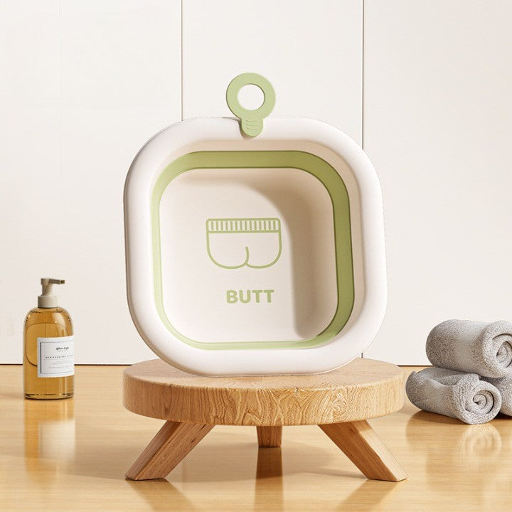 Cada Pliabila pentru Baie pentru Copii, Vivimall, Cadita pentru Bebelusi, Model Patrat pentru Fundulet, Verde, 30x30x3.5 cm, 3.5 L - vivimall.ro