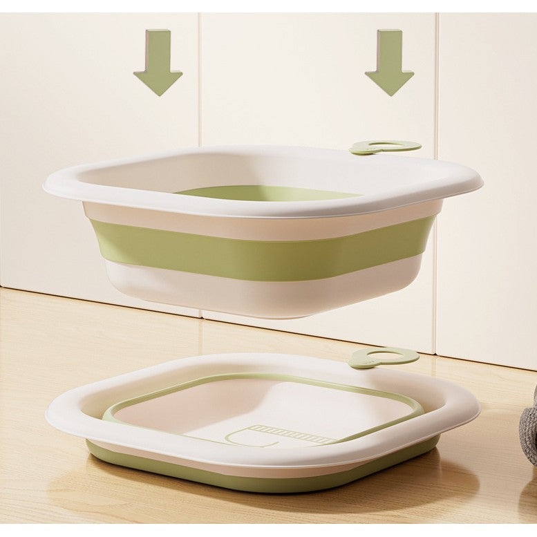 Cada Pliabila Pentru Baie Pentru Copii, Cadita Pentru Bebelusi, Model Patrat Pentru Fundulet, Verde, 30X30X3.5 Cm, 3.5 L - vivimall.ro