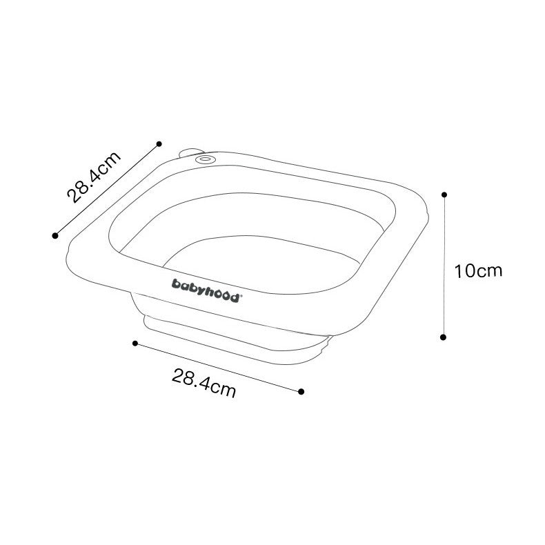 Lavoar Pliabil, Vivimall, pentru Copii 1-8 Ani, 28.5x28.5x10 cm, din PE+PP, 3.5l, Model Fata, Gri - vivimall.ro