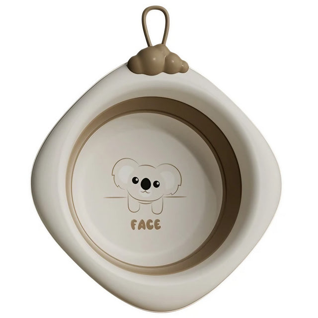 Cada Pliabila pentru Baie pentru Copii, Vivimall, Cadita pentru Bebelusi, Model Romb pentru Fata Koala, Maro, 30x30x3.5 cm, 4L - vivimall.ro